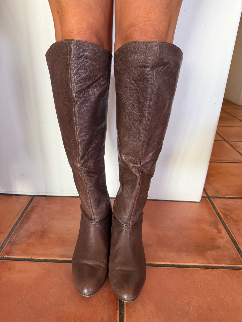 Steve Madden Creation Tall Brown Leather Over-the-Knee Boots